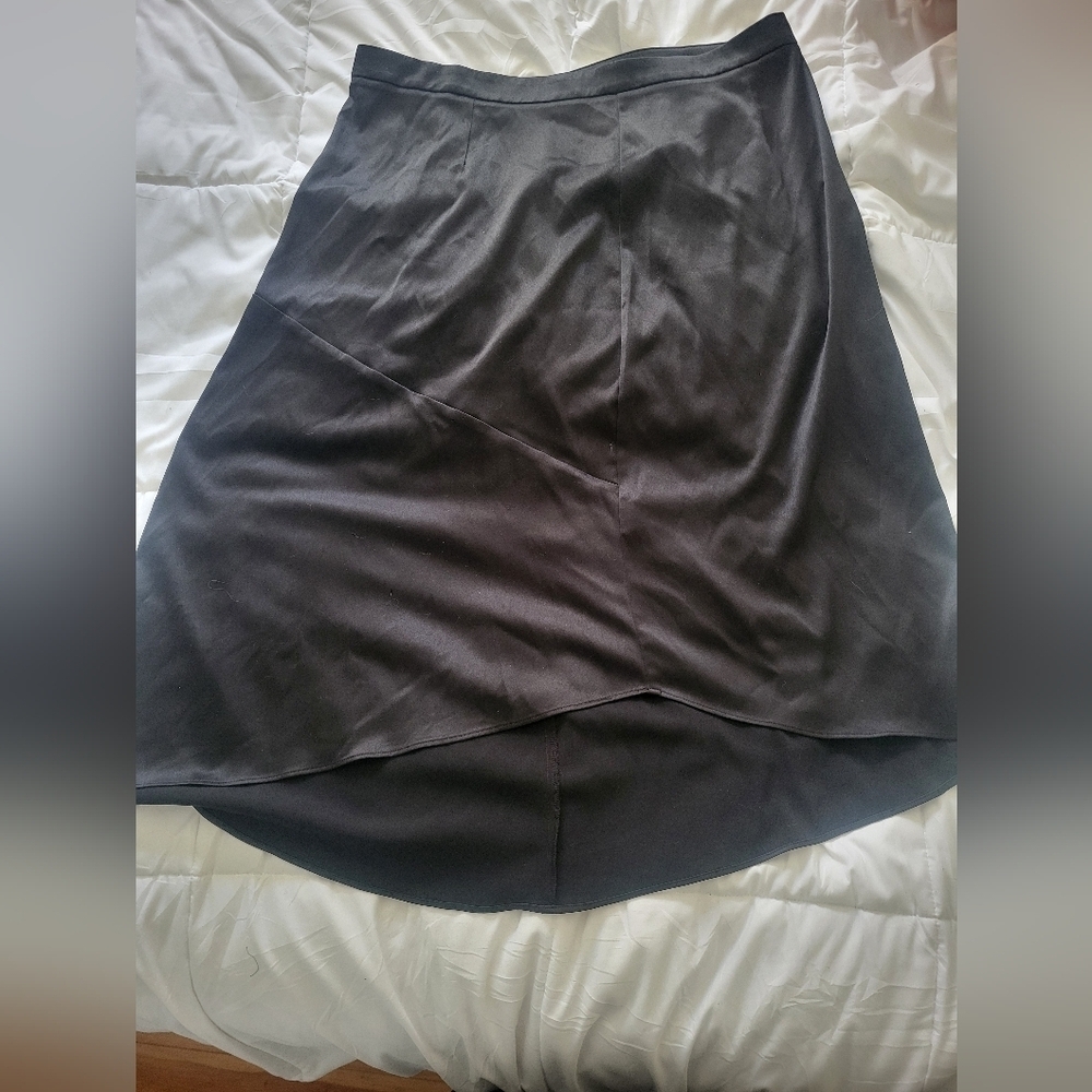 Silky Look Black Skirt